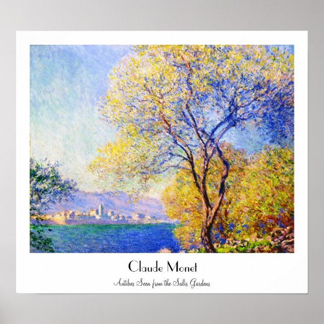 Poster Antibes vue depuis le Salis Gardens Claude Monet (Devant)