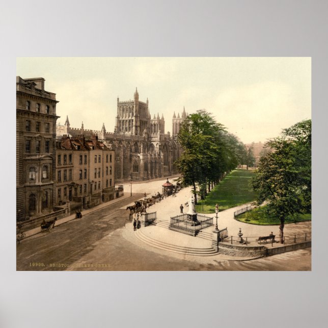 Poster Antique Angleterre, College Green, Bristol Royaume (Devant)