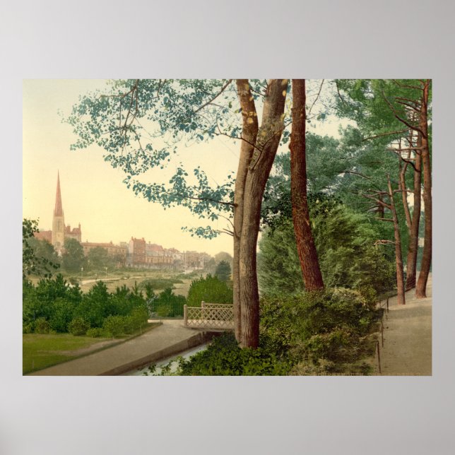 Poster Antique Angleterre, Jardins de Bournemouth (Devant)