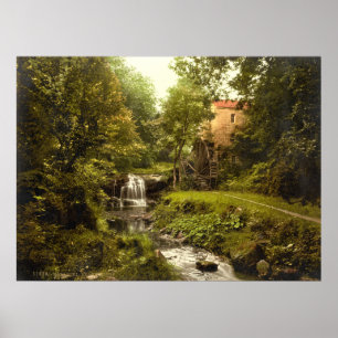 Poster Antique Angleterre Water Mill, Whitby Yorkshire