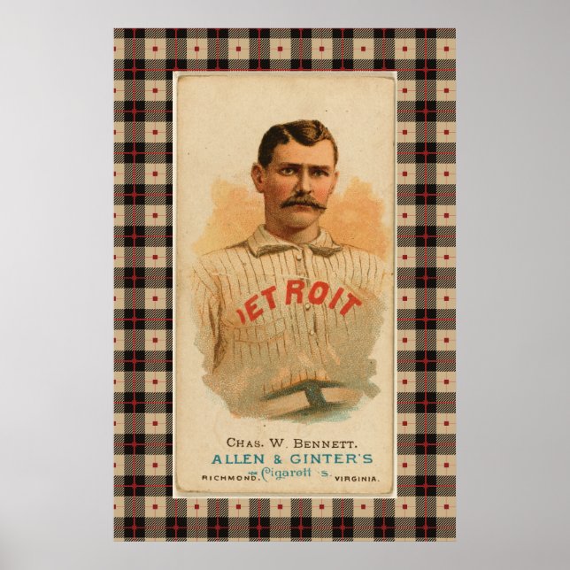Poster Antique Detroit Baseball (Devant)
