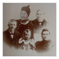 Antique Famille Collage Photo B&W Image