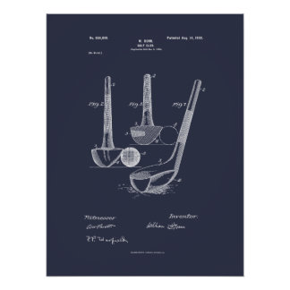 Poster Antique Golf Club 1900, Brevet
