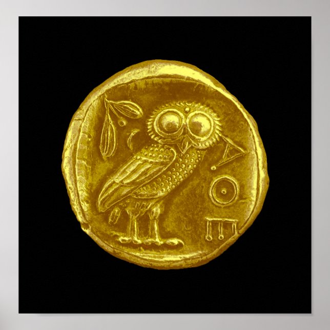 POSTER ANTIQUE OWL (Devant)