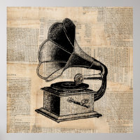 Antique Phonographe Talking Machine Musique Art