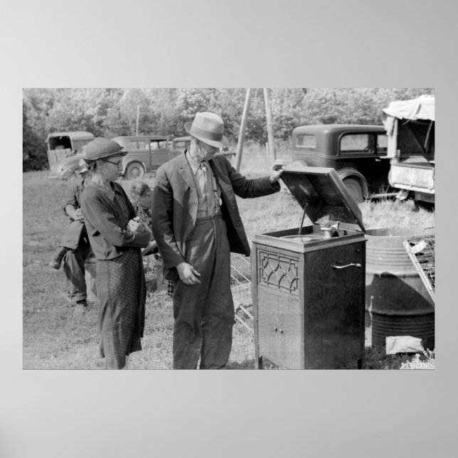 Poster Antique Record Player, années 1930 (Devant)