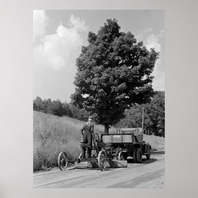 Poster Antique Road Grader, 1937 (Devant)