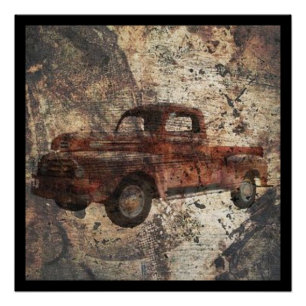 Poster Antique Rustique vieux camion