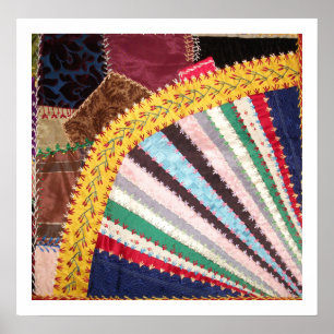 Poster Antique Victorian Crazy Quilt Carré