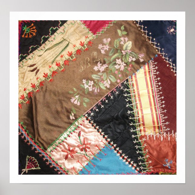 Poster Antique Victorian Crazy Quilt Carré (Devant)