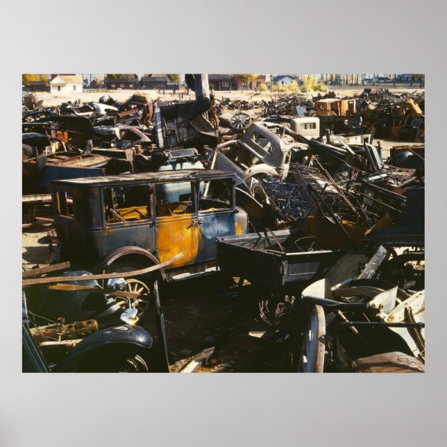 Poster Antique voiture Junkyard, 1942 (Devant)