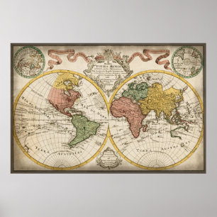Poster Antique World Map