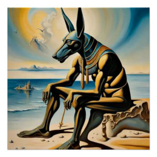 Poster Anubis se trouve sur la plage