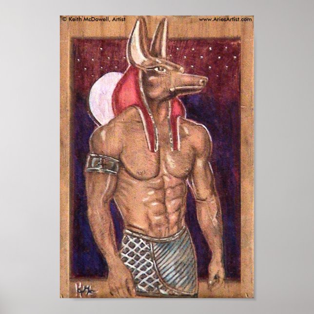 Poster Anubis sur le bois : www.AriesArtist.com (Devant)