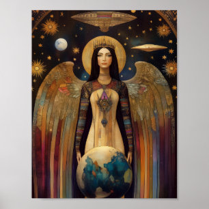 Poster Anunnaki Star déesse Ishtar Surreal OVNI Art