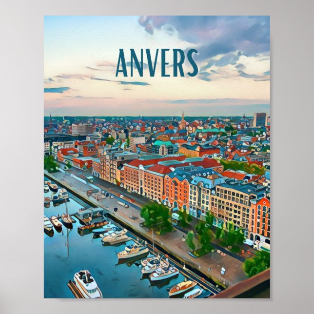 Poster Anvers Belgique Photo Vintage (Devant)