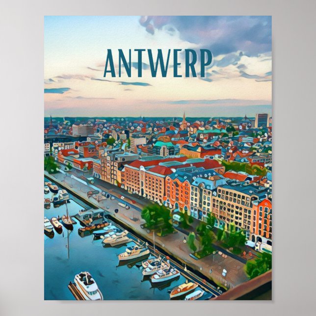 Poster Anvers Belgique Photo Vintage (Devant)