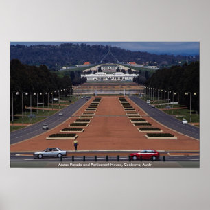 Poster Anzac Parade et Parlement House, Canberra, Thomas