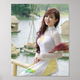 Poster Ao Dai Viêt Nam traditionnel