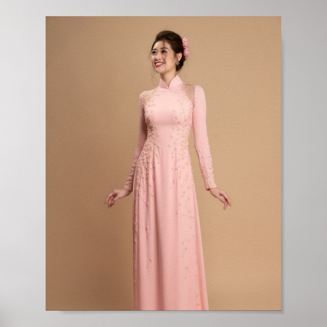 Poster Ao Dai Viêt Nam traditionnel (Devant)