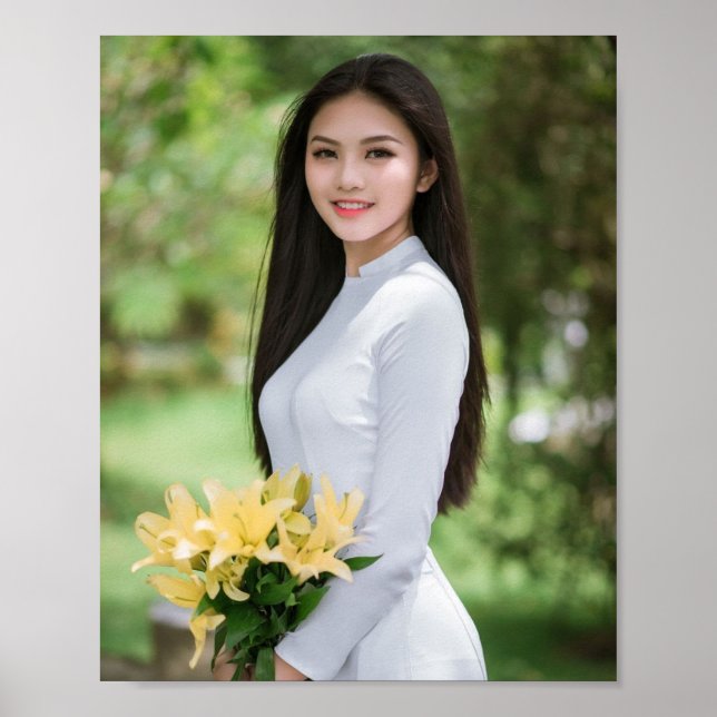 Poster Ao Dai Viêt Nam traditionnel (Devant)
