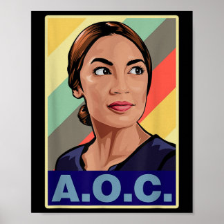Poster Aoc Alexandria Ocasio-cortez Première femme Présid