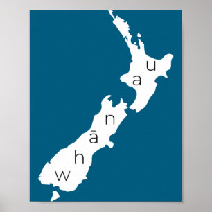 Poster Aotearoa Nouvelle-Zélande avec Kiwi Whanau Maori