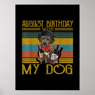 Poster Août Anniversaire Avec Mon Irlandais Wolfhound Dog