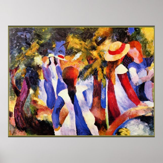 Poster Août Macke art, Girl in the Green (Devant)