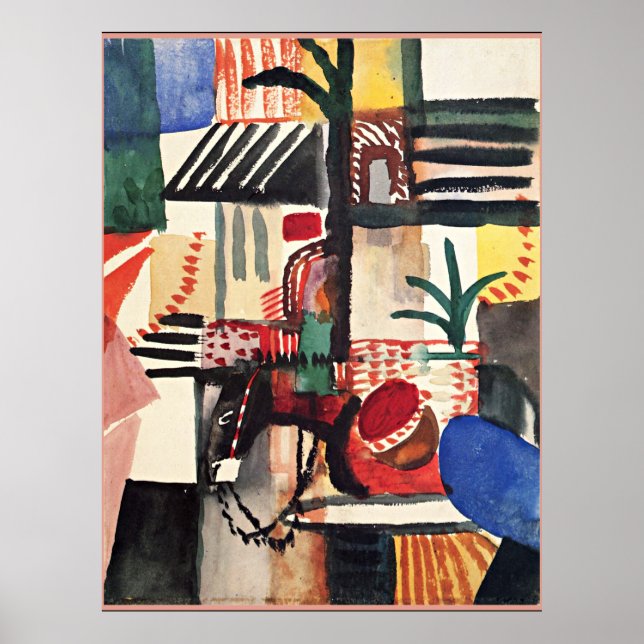 Poster Août Macke artwork, Homme avec âne (Devant)