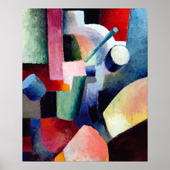 Poster Août Macke Coloured Composition des formulaires (Devant)