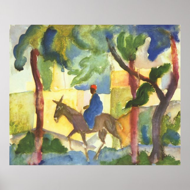 Poster Août Macke - Donkey Rider 1914 Eselreiter (Devant)