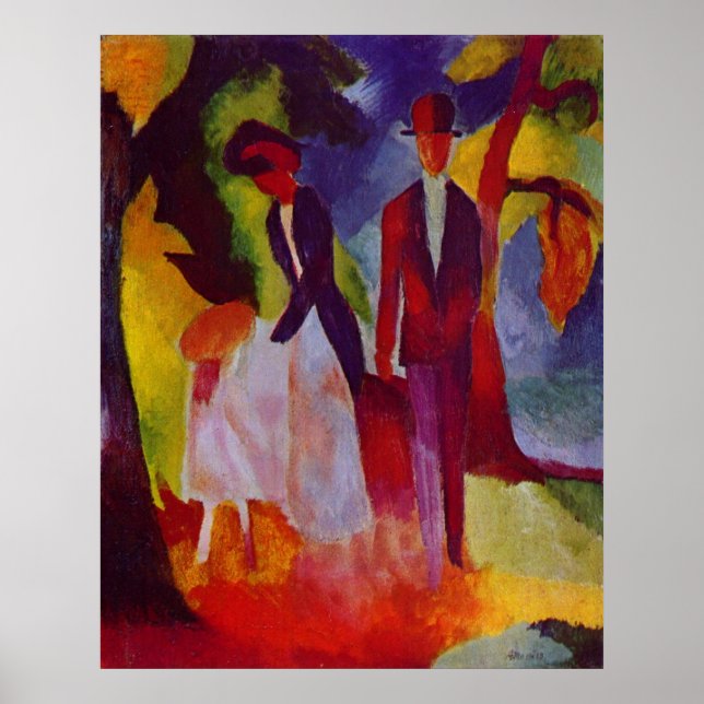 Poster Août Macke - Leute am blauen Voir 1913 @ Blue Sea (Devant)