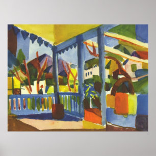 Poster août Macke - Terrasse à St. Germain 1914