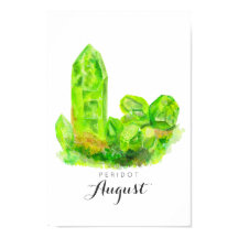 Août Pierre de naissance - Aquarelle Peridot | Pos