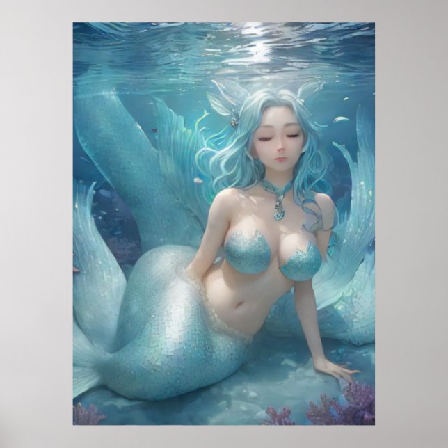 Poster *~* AP60 8 Déesse de l'eau Imaginaire Sirène de me (Devant)