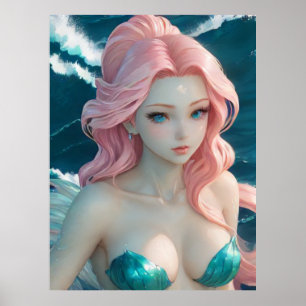 Poster *~* AP60 Déesse de l'eau Imaginaire Sirène de mer 