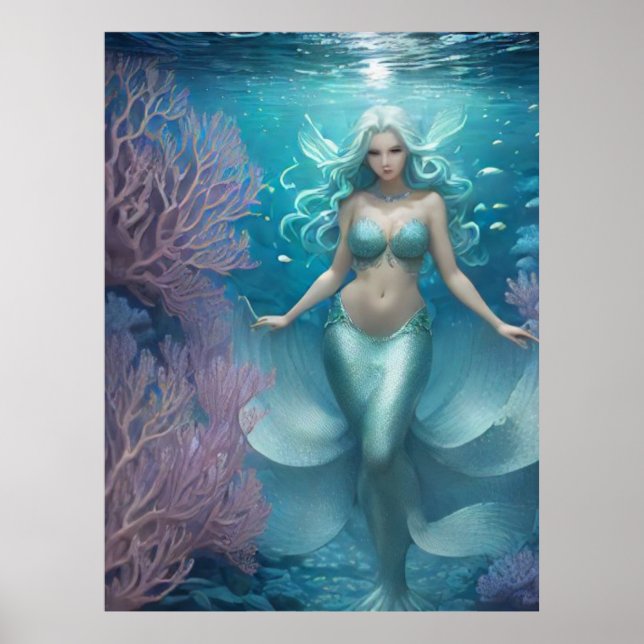 Poster *~* AP60 Déesse de l'eau Imaginaire Sirène de mer  (Devant)