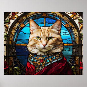 Poster *~* AP68 5:4 Cat Feline Aquarelle Verre
