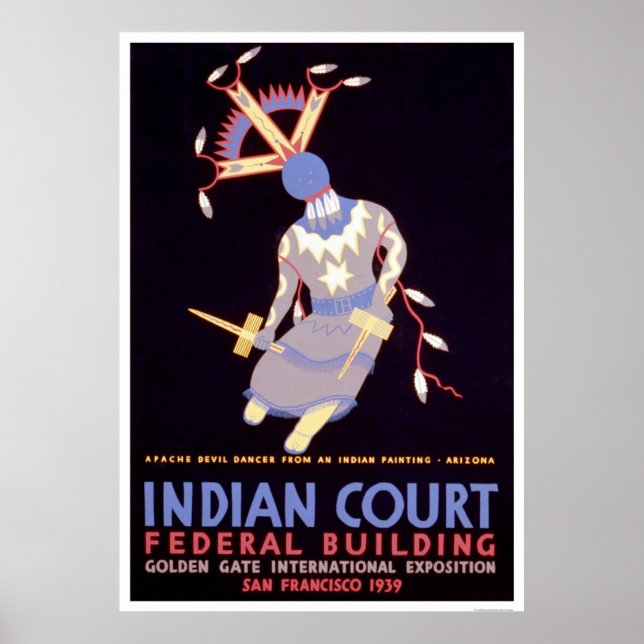 Poster Apache Devil Dancer 1939 WPA (Devant)