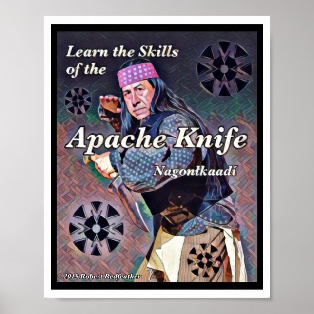 Poster Apache Knife ®️ ™️ 🇺 🇸 Conçu par Robert Redfeath (Devant)