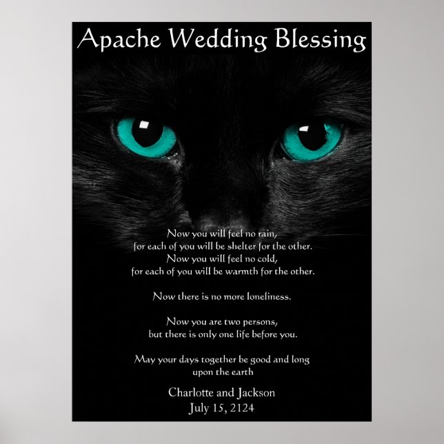 Poster Apache Mariage Bénédiction Chat Noir (Devant)