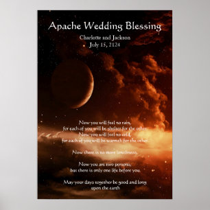 Poster Apache Mariage Bénédiction Lune et Univers