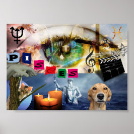 Póster Apaisado Regalo Signo Zodíaco Piscis Poster