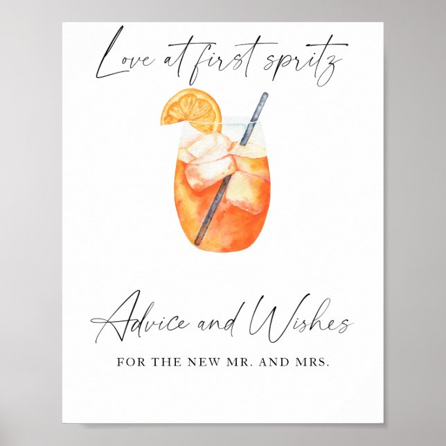 Poster Aperol cocktail nuptiale douche - conseils et souh (Devant)
