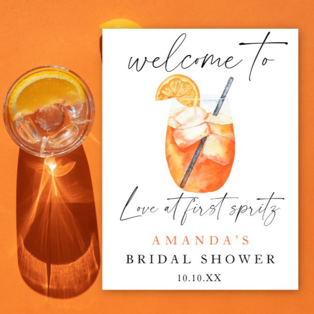 Poster Aperol Spritz Bienvenue fête de la douche nuptiale (Créateur téléchargé)