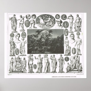 Poster Aphrodite et d'autres dieux et déesses