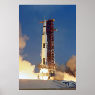 Poster Apollo1 Fusée de lancement Saturn V Historique Lun