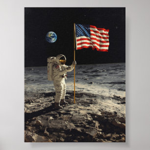 Poster Apollo 11 - Neil Armstrong met le pied sur la Lune