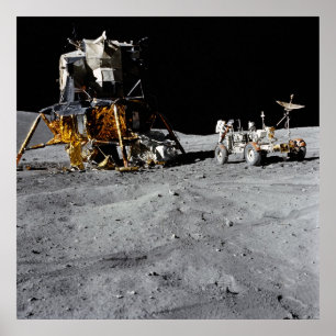 Poster Apollo 16 Module lunaire et véhicule roulant lunai